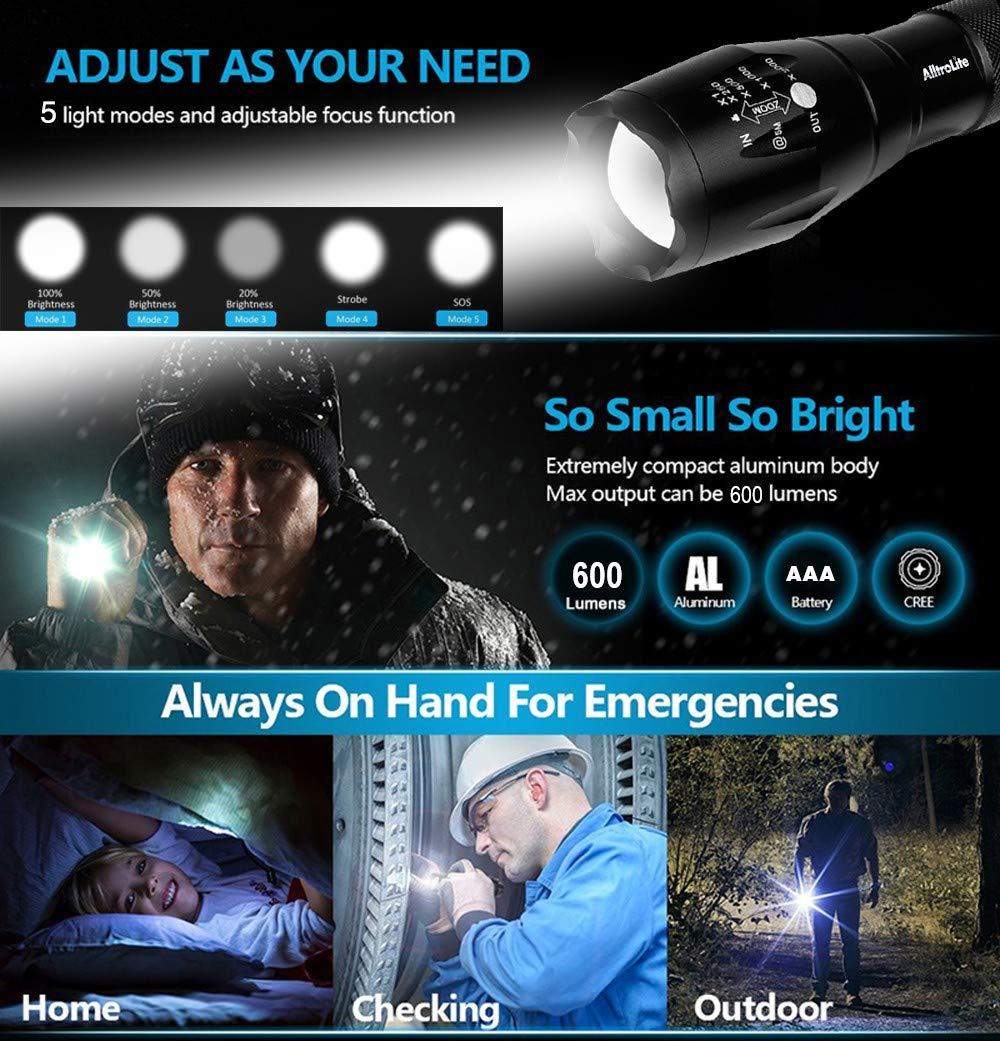 300 Lumen LED Tactical Flashlight - 2 Pack