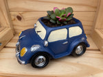 Blue "Beettle" Car Planter /w ASSORTED succulents