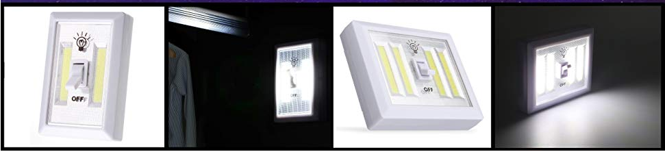 Multi-Purpose COB LED Light-Switch - 3 Pack